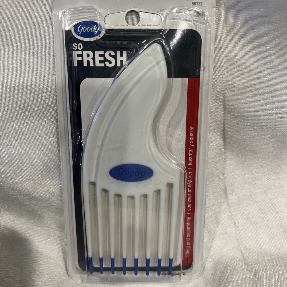New Vintage 2006 Goody Hair Pick Lift Comb Curved Handle Blue Dipped‎  #58122
